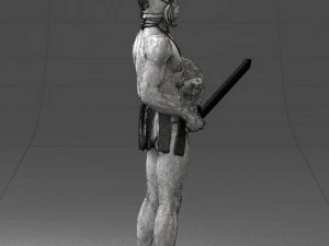 000566 Ancient Warrior with Sword and Shield Male Character 3d print ready 3D Print Model
