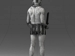 000566 Ancient Warrior with Sword and Shield Male Character 3d print ready 3D Print Model