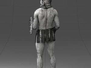 000566 Ancient Warrior with Sword and Shield Male Character 3d print ready 3D Print Model