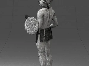 000566 Ancient Warrior with Sword and Shield Male Character 3d print ready 3D Print Model