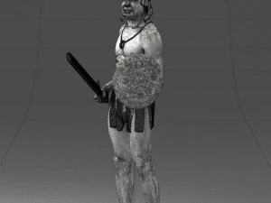000566 Ancient Warrior with Sword and Shield Male Character 3d print ready 3D Print Model