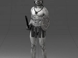 000566 Ancient Warrior with Sword and Shield Male Character 3d print ready 3D Print Model