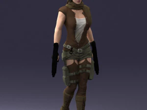 000567 Female Action Character with Dual Pistols Tactical Woman 3D Model