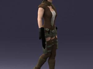 000567 Female Action Character with Dual Pistols Tactical Woman 3D Model