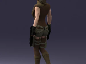 000567 Female Action Character with Dual Pistols Tactical Woman 3D Model