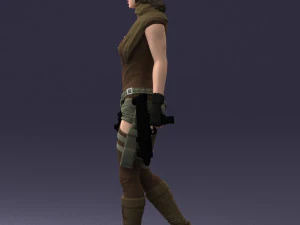 000567 Female Action Character with Dual Pistols Tactical Woman 3D Model