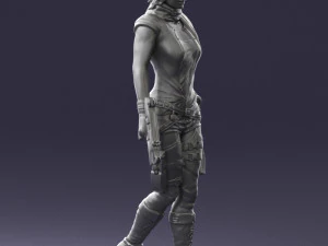 000567 Female Action Character with Dual Pistols Tactical Woman 3D Model