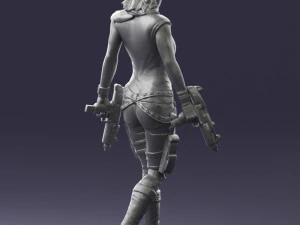 000567 Female Action Character with Dual Pistols Tactical Woman 3D Model