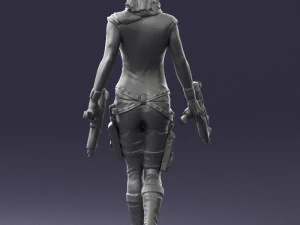 000567 Female Action Character with Dual Pistols Tactical Woman 3D Model