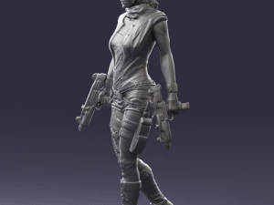 000567 Female Action Character with Dual Pistols Tactical Woman 3D Model