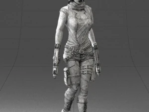 000567 Female Action Character with Dual Pistols Tactical Woman 3D Model