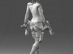 000567 Female Action Character with Dual Pistols Tactical Woman 3D Model