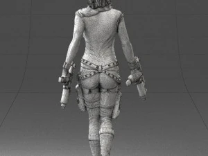 000567 Female Action Character with Dual Pistols Tactical Woman 3D Model
