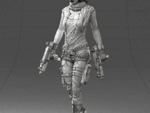 000567 Female Action Character with Dual Pistols Tactical Woman 3D Model
