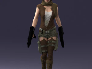 000567 Female Action Character with Dual Pistols Tactical Woman 3d print ready 3D Print Model
