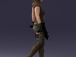 000567 Female Action Character with Dual Pistols Tactical Woman 3d print ready 3D Print Model