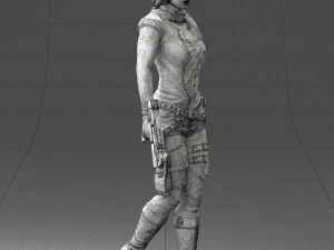 000567 Female Action Character with Dual Pistols Tactical Woman 3d print ready 3D Print Model