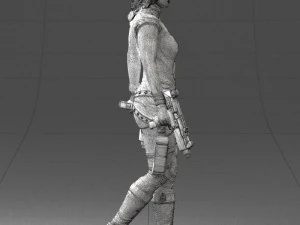 000567 Female Action Character with Dual Pistols Tactical Woman 3d print ready 3D Print Model