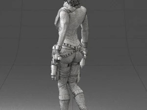 000567 Female Action Character with Dual Pistols Tactical Woman 3d print ready 3D Print Model