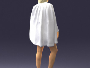 woman in white dress 0232 Modello 3D