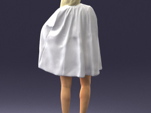 woman in white dress 0232 Modello 3D