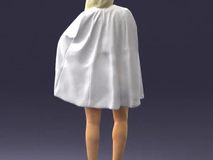 000568 Stylish Woman in White Outfit Fashion Female Character 3D Model