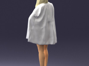 woman in white dress 0232 Modello 3D
