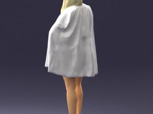 000568 Stylish Woman in White Outfit Fashion Female Character 3D Model