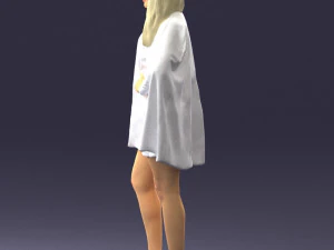 000568 Stylish Woman in White Outfit Fashion Female Character 3D Model