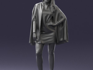 woman in white dress 0232 Modello 3D