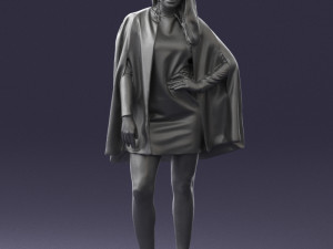 woman in white dress 0232 Modello 3D