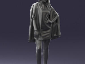woman in white dress 0232 Modello 3D