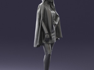 woman in white dress 0232 Modello 3D