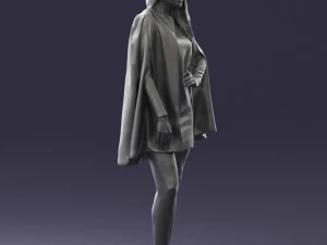 000568 Stylish Woman in White Outfit Fashion Female Character 3D Model