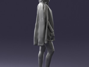 woman in white dress 0232 Modello 3D
