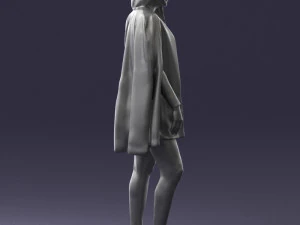 000568 Stylish Woman in White Outfit Fashion Female Character 3D Model