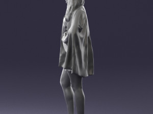 woman in white dress 0232 Modello 3D