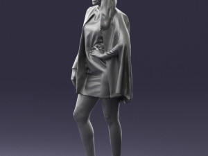 woman in white dress 0232 Modello 3D