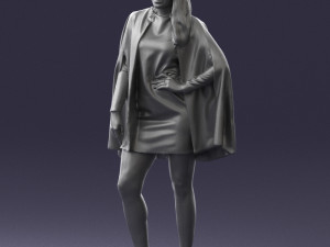 woman in white dress 0232 Modello 3D