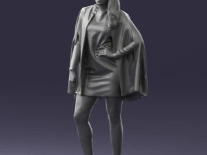 000568 Stylish Woman in White Outfit Fashion Female Character 3D Model
