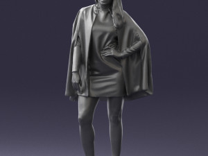 woman in white dress 0232 Modello 3D