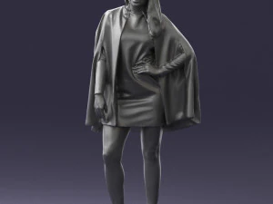000568 Stylish Woman in White Outfit Fashion Female Character 3D Model