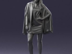 woman in white dress 0232 Modello 3D