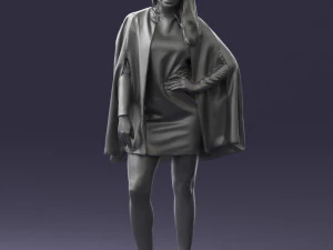 000568 Stylish Woman in White Outfit Fashion Female Character 3D Model