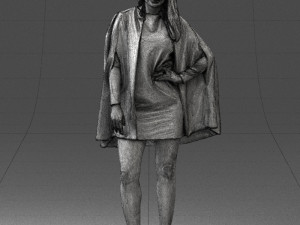 woman in white dress 0232 Modello 3D