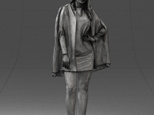 woman in white dress 0232 Modello 3D