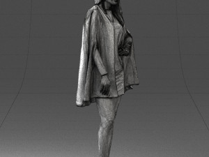 woman in white dress 0232 Modello 3D