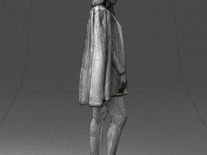 woman in white dress 0232 Modello 3D
