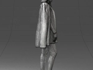 000568 Stylish Woman in White Outfit Fashion Female Character 3D Model