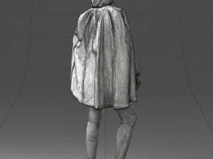 000568 Stylish Woman in White Outfit Fashion Female Character 3D Model